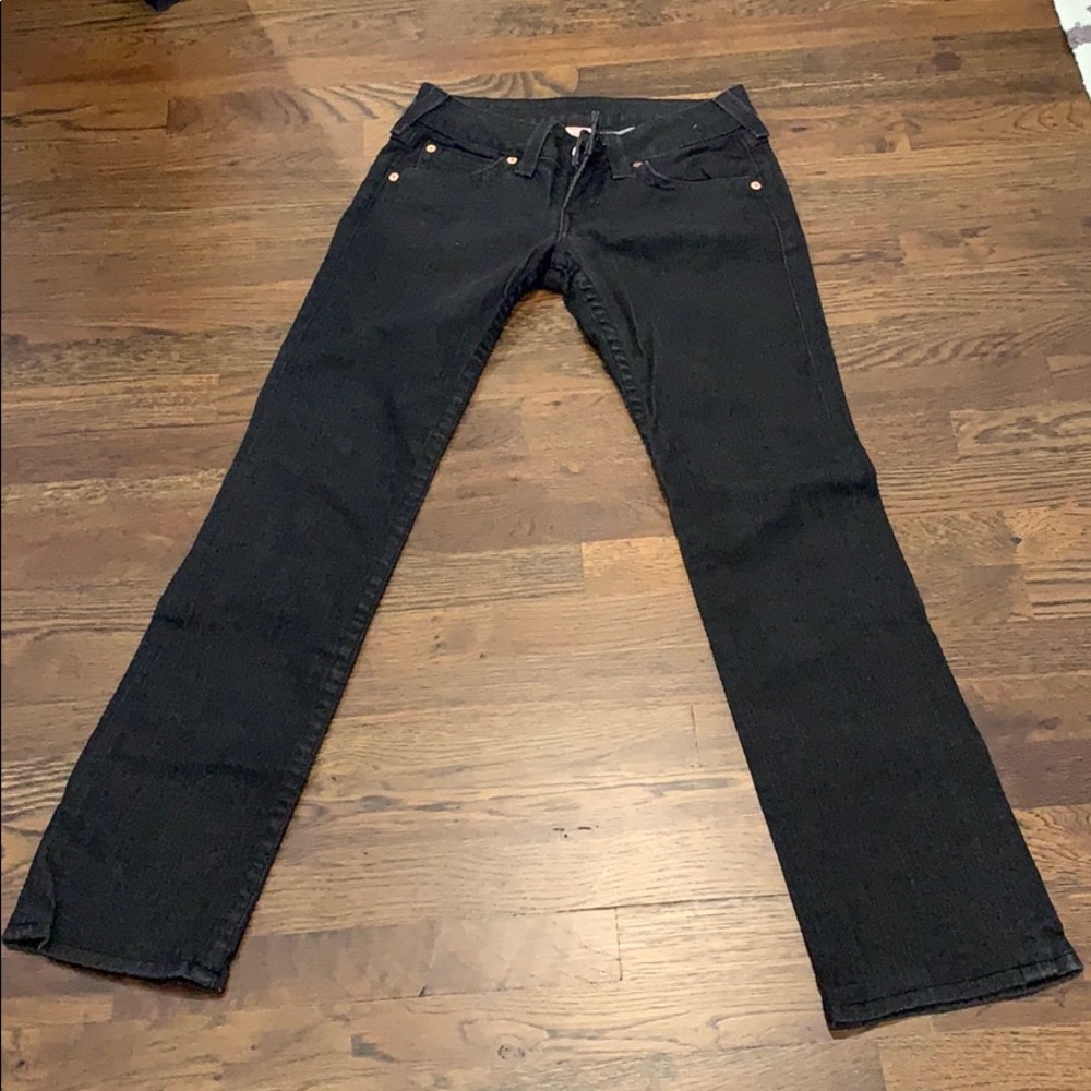True Religion Black Straight Leg Jeans